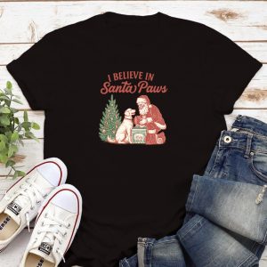 I Believe In Santa Paws Standard Tee Black