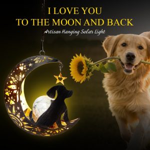 I Love You To The Moon & Back- The Ultimate Garden Solar Lantern for Dog Lovers
