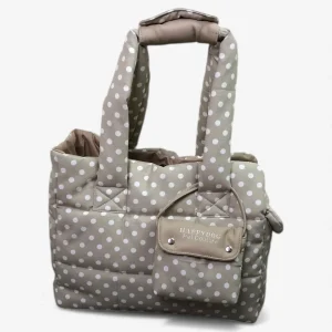 Beige polka dog carrier Designer dog carrier Beige summer bag for small dog bag Puppy bag Cotton dog bed Limited edition dog bag