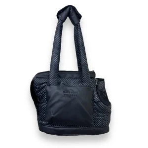Elegant Black Polka Dot Dog Carrier – Lightweight & Stylish Travel Bag for Small Dogs