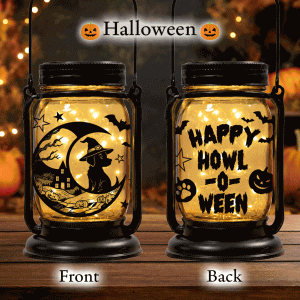 Holiday Celebration Mason Jar Lantern Solar Light – 10 Seasonal Dog & Cat Inserts – July 4th, Halloween, Christmas, Mom’s Day, Memorial
