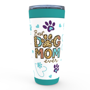 Best Dog Mom Ever- Mint, White Viking Tumblers 20oz- Helps Feed Hungry Shelter Dogs In Need